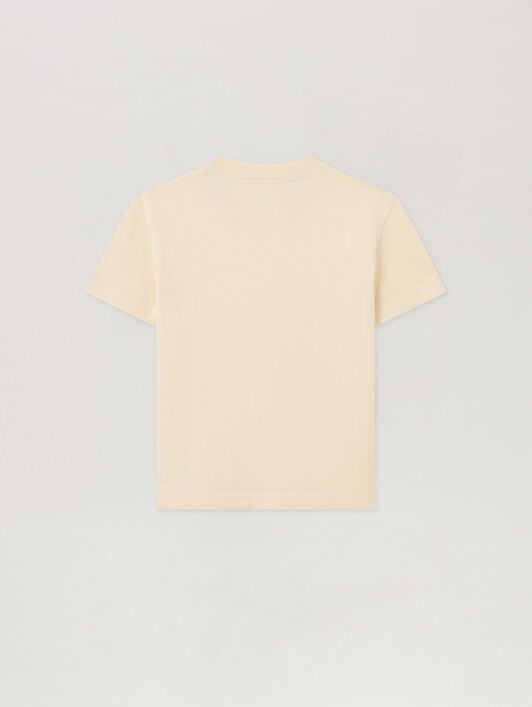 PALM ANGELS Neck Logo Brushed T-Shirt OFF WHITE PBAA003S26JER004