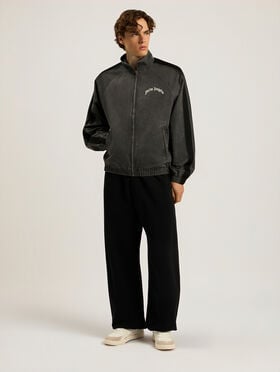 Brushed Palm Tree Sweatpants PALM ANGELS Brushed Palm Tree Sweatpants BLACK - GREY PAMCH02W26FL05
