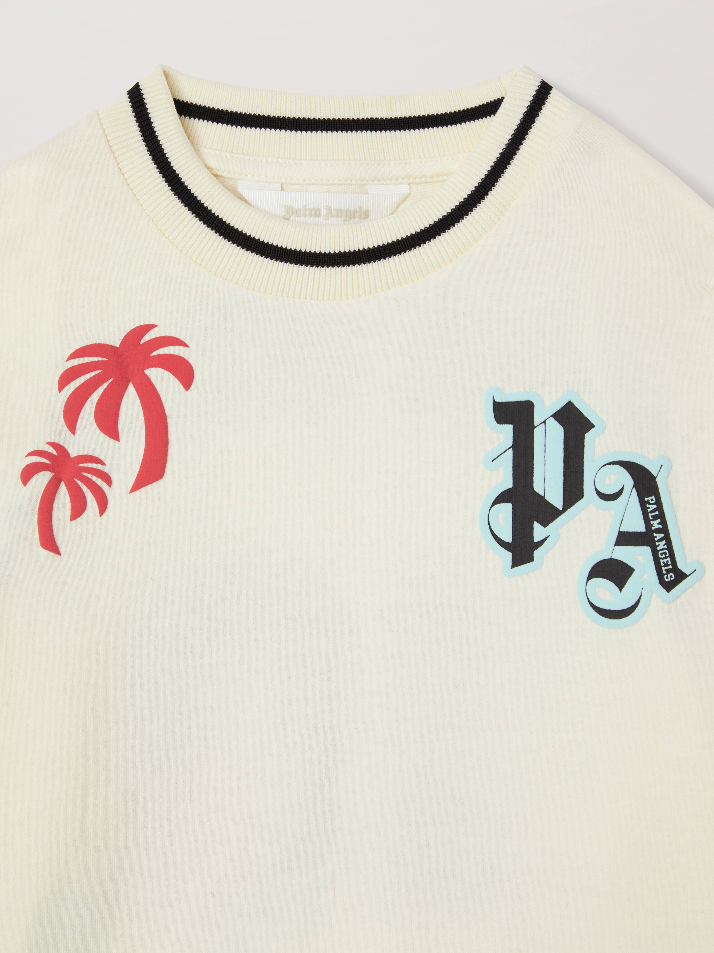 PALM ANGELS  Palm Team T-shirt BUTTER BLACK PBAA002S25JER004