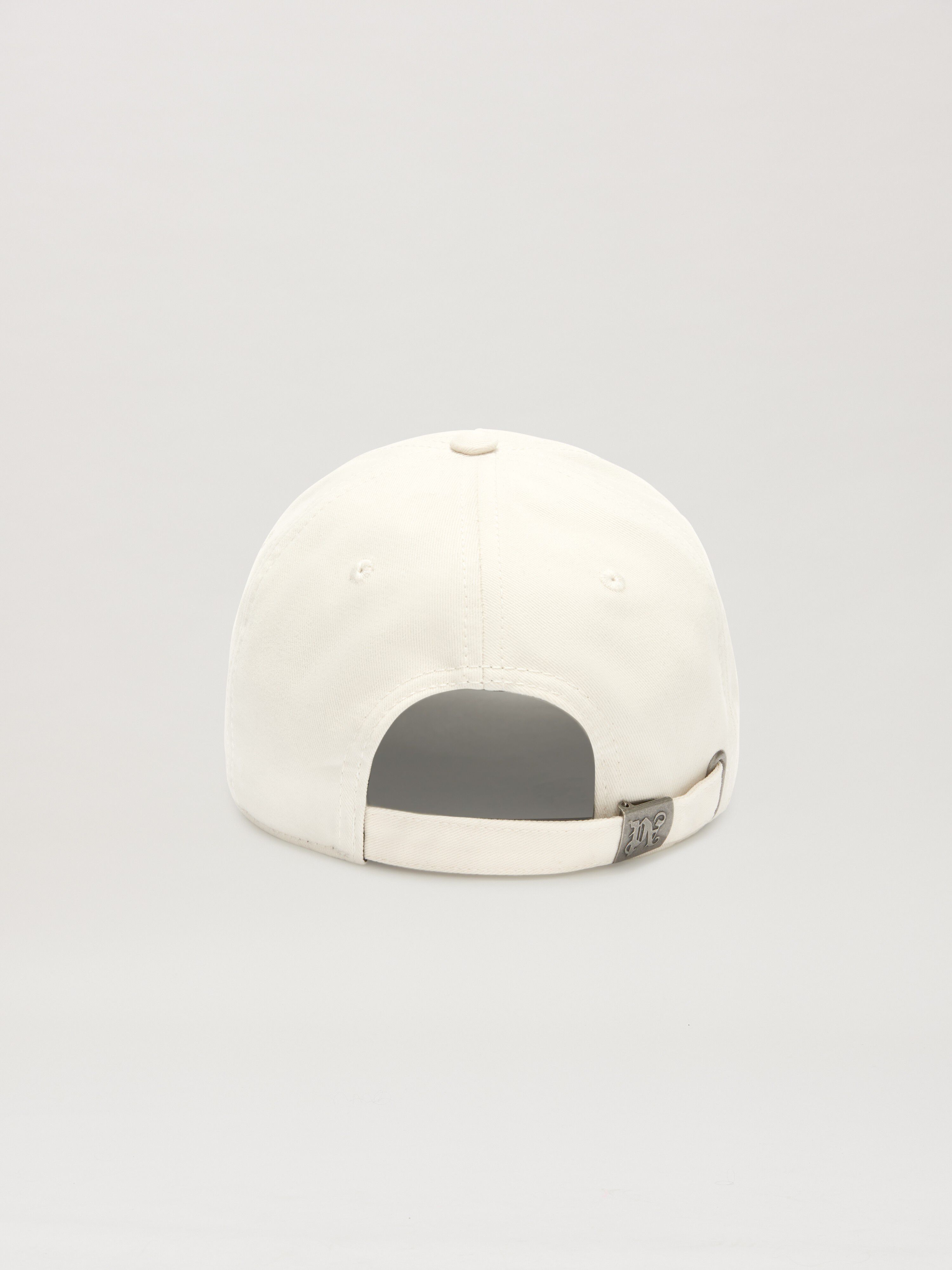 PALM ANGELS  Embroidered Curved Logo baseball cap OFF WHITE - BLACK PMLB10AS25FAB001