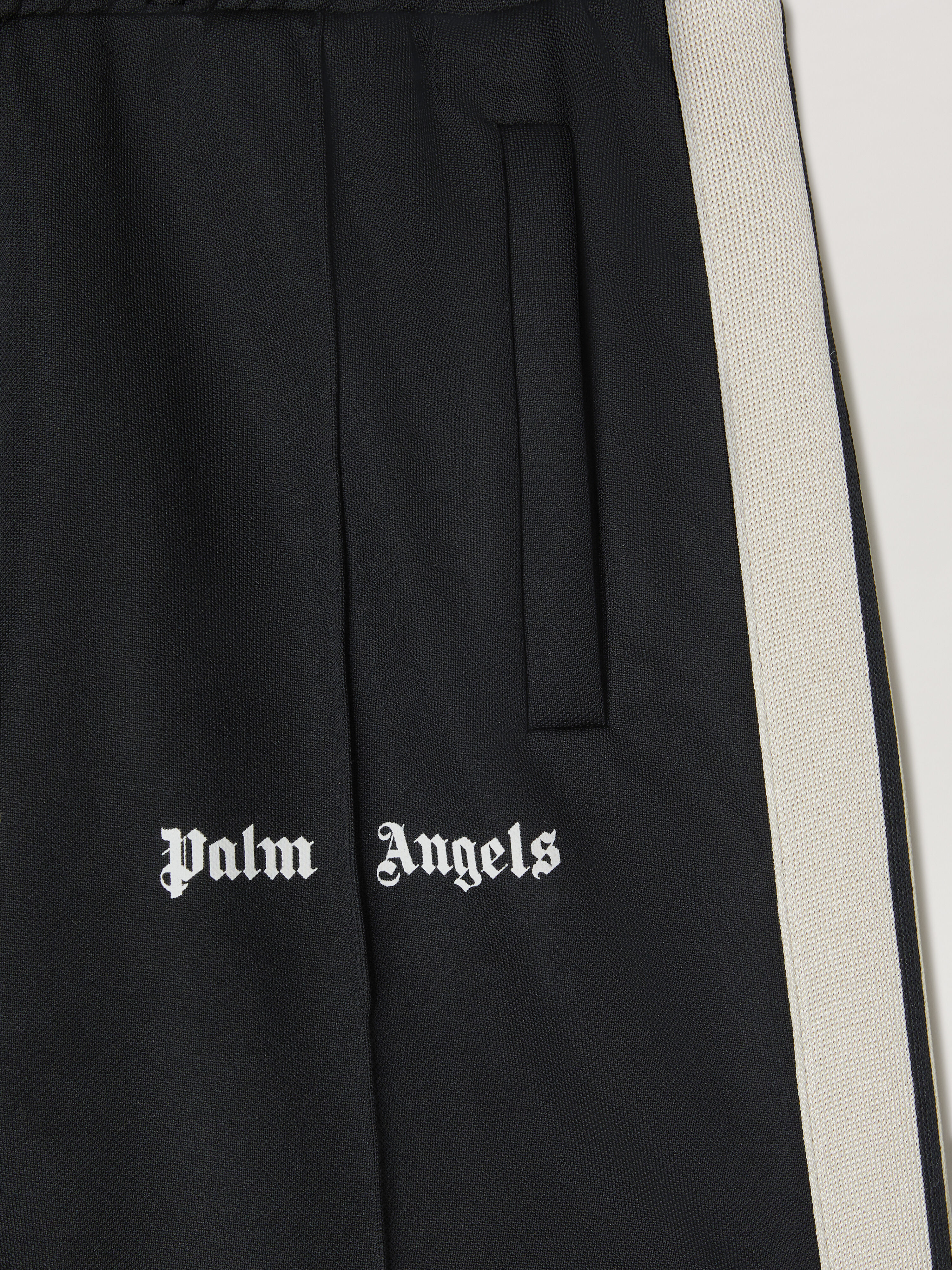 PALM ANGELS Track shorts BLACK - WHITE PBCL001C99FAB003