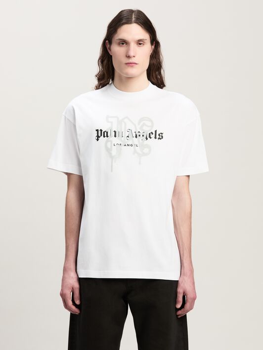 PALM ANGELS Monogram Spray City T-Shirt Los Angels WEIß PMAA001C99JER025