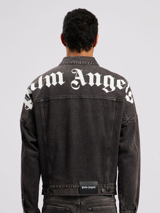 Back Logo Over Denim Jkt PALM ANGELS Back Logo Over Denim Jkt BLACK WHITE PMYE006C99DEN001