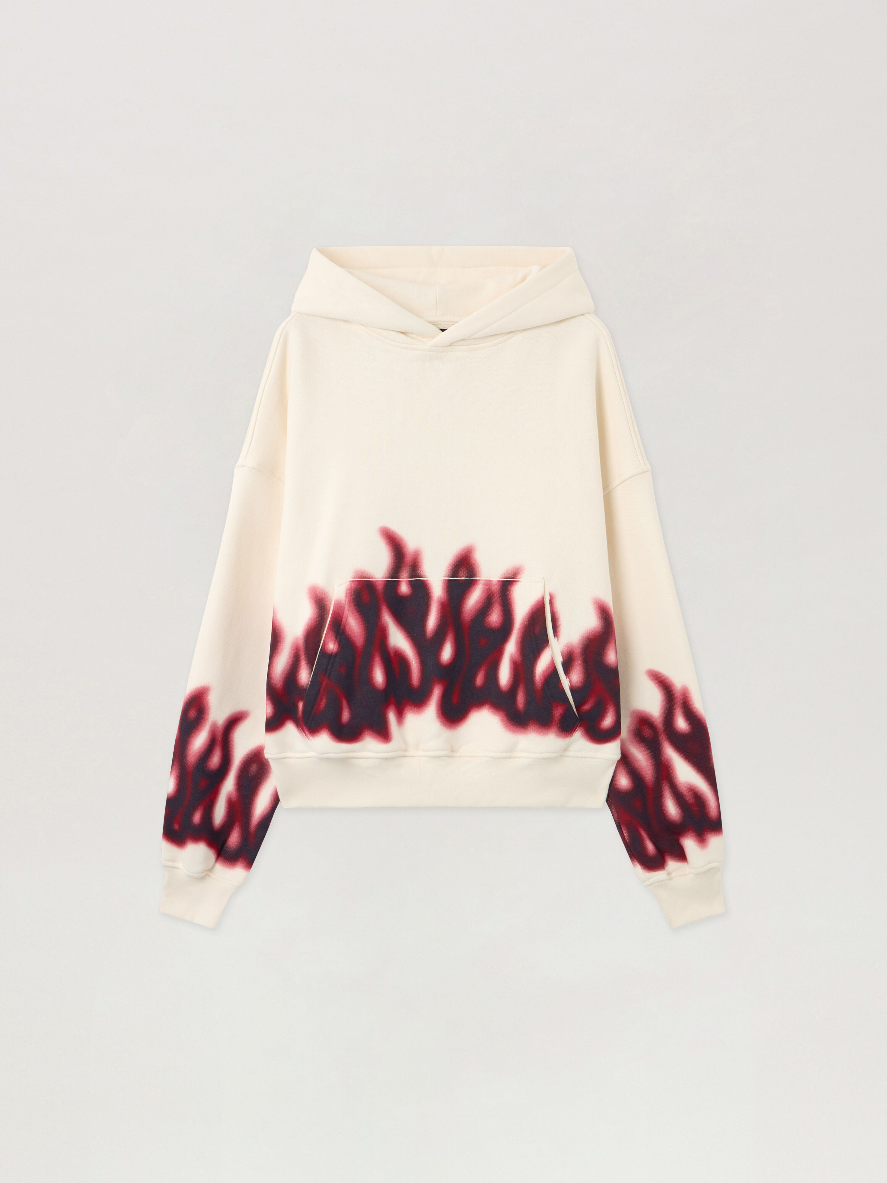 PALM ANGELS Flames Loose Hoodie OFF WHITE - MULTICOLOR PMBB17EF25FLE002