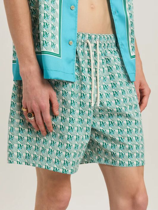PA DIAMONDS SWIMSHORTS PALM ANGELS PA DIAMONDS SWIMSHORTS GREEN - IVORY PMFD012S25FAB004