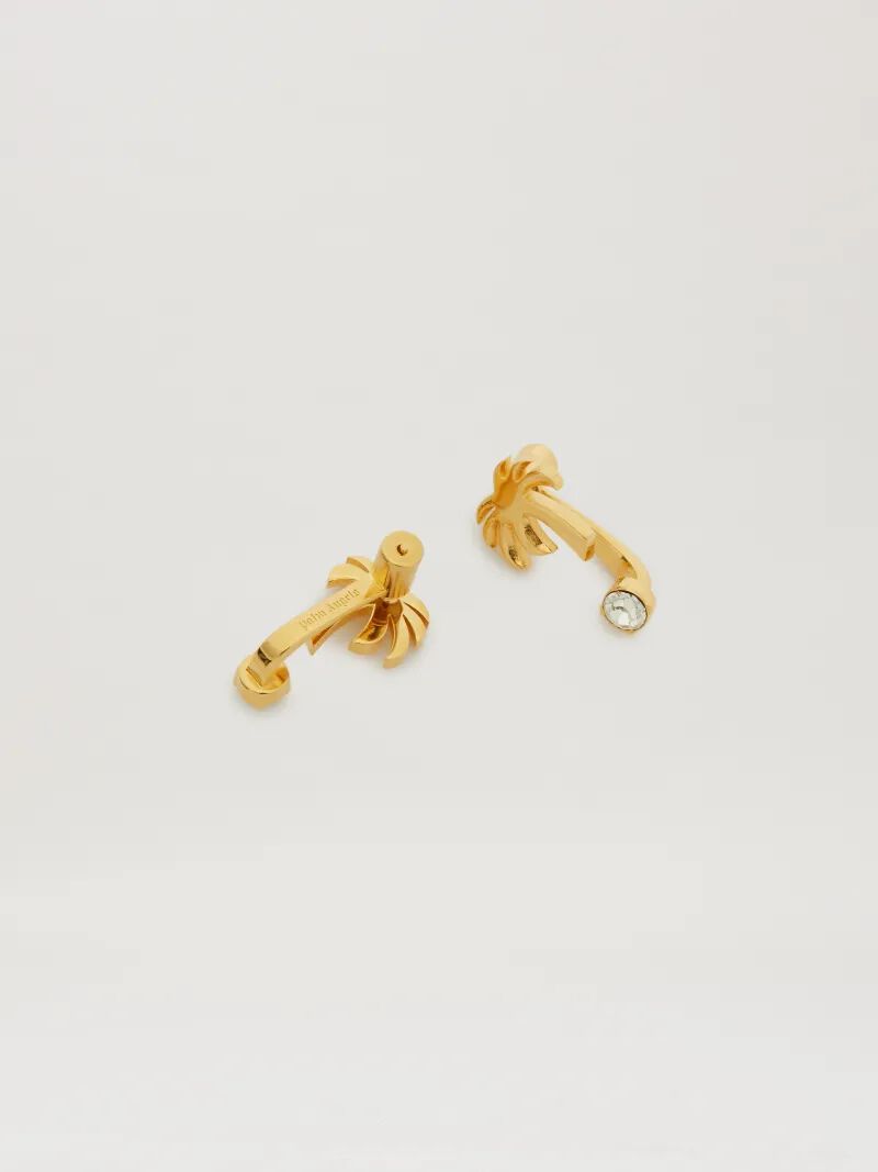 PALM ANGELS  Strass palm earrings GOLD - TRANSPARENT PWOD037S25MAT001