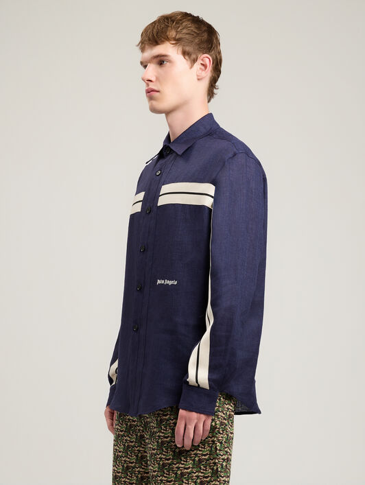 PALM ANGELS Classic Logo Trackshirt NAVY BLUE OFF WHITE PMGE04JS26FAB001