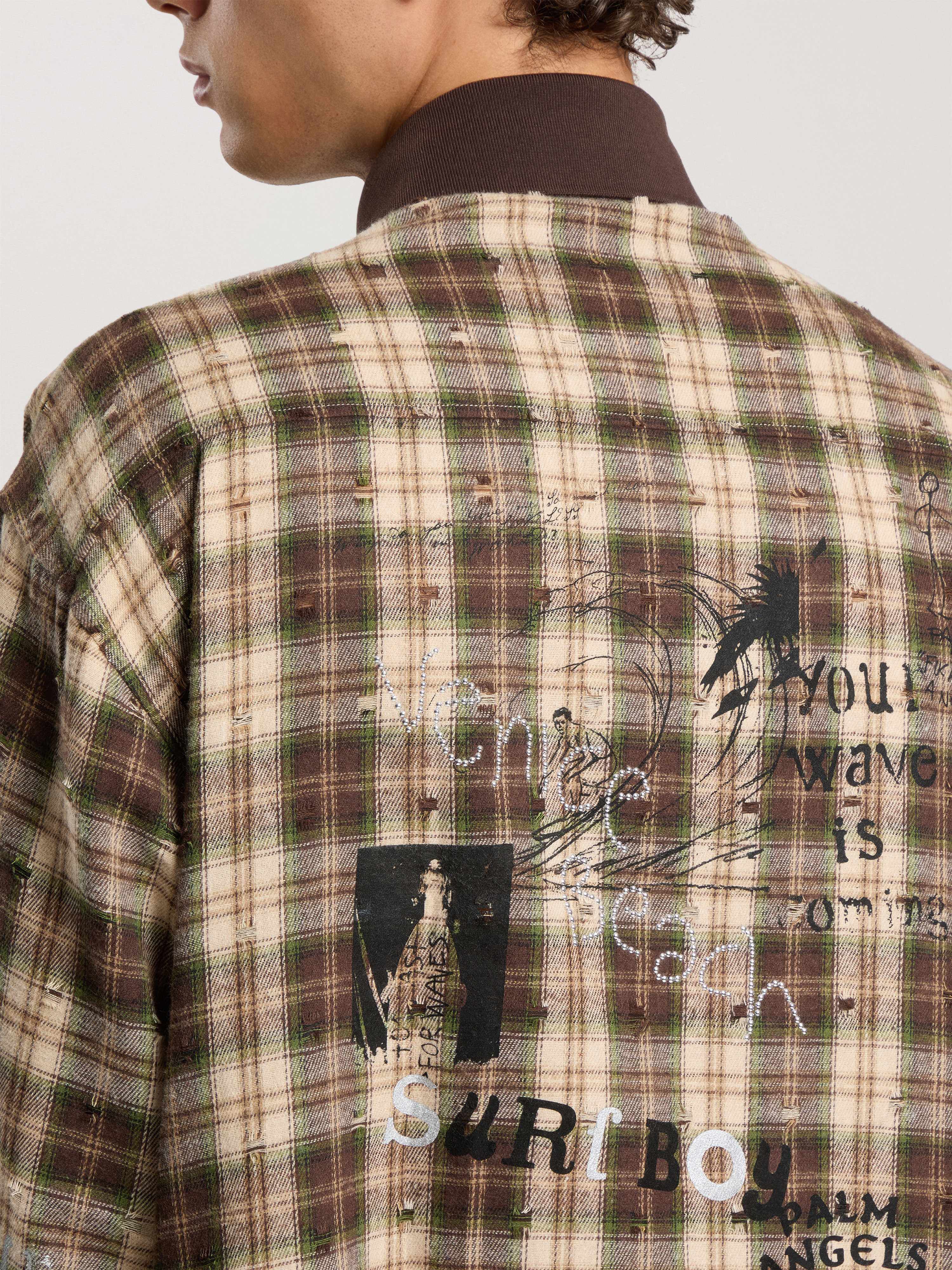 PALM ANGELS Surfer Dream Check Loose Shirt MULTICOLOR - BLACK PAMGE05F26FB02