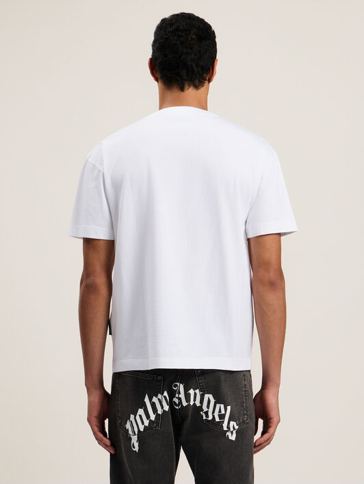 PALM ANGELS Box Logo T-Shirt WHITE - BLACK PMAA001C99JER032