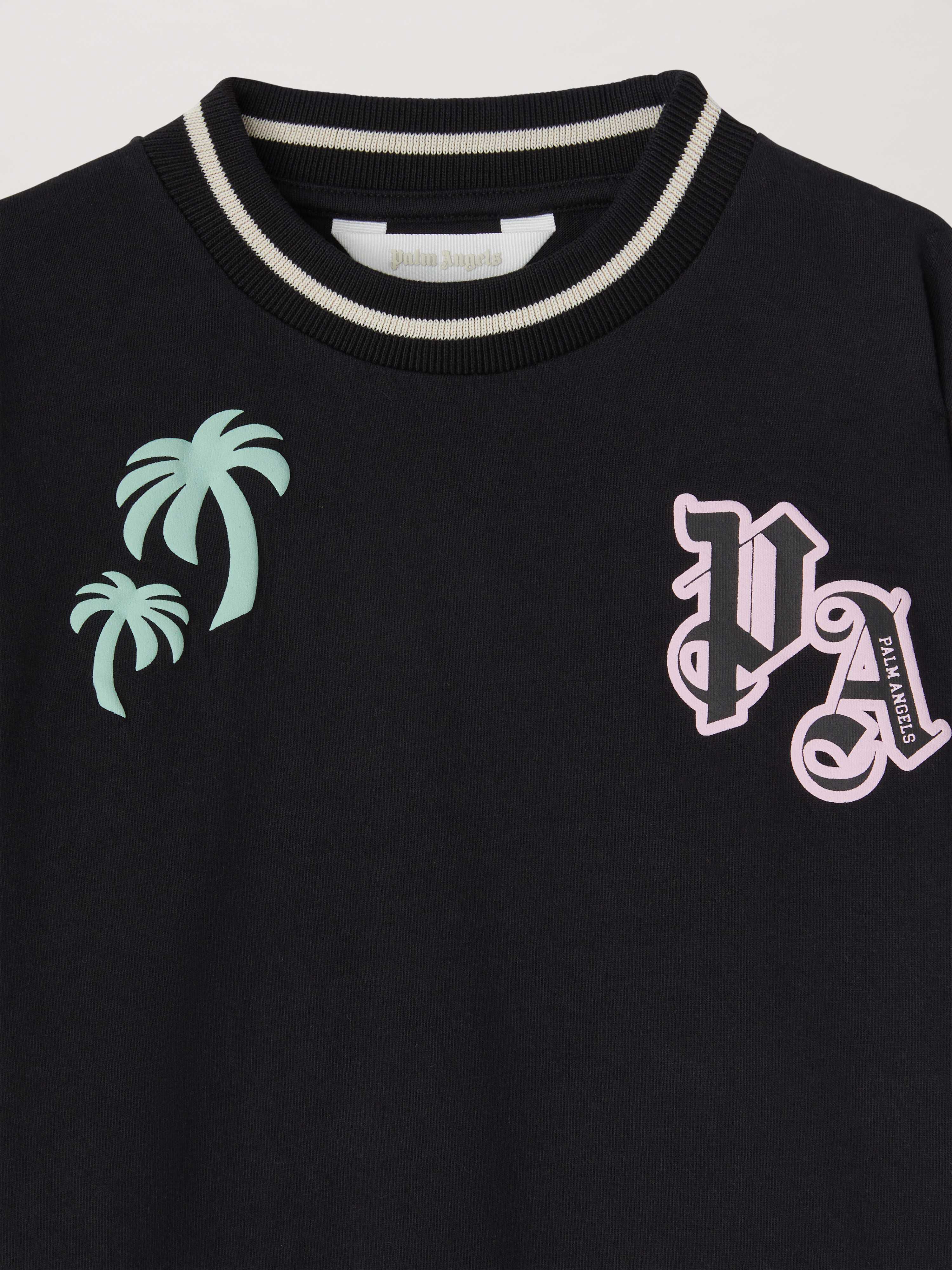 PALM ANGELS  Team Palm T-shirt BLACK BUTTER PGAA001S25JER001