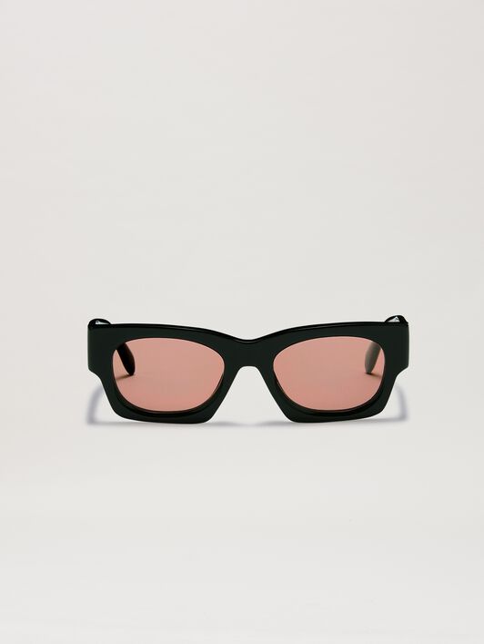 PALM ANGELS  Boodie sunglasses BLACK - PEACH ORANGE PERI089C99PLA001
