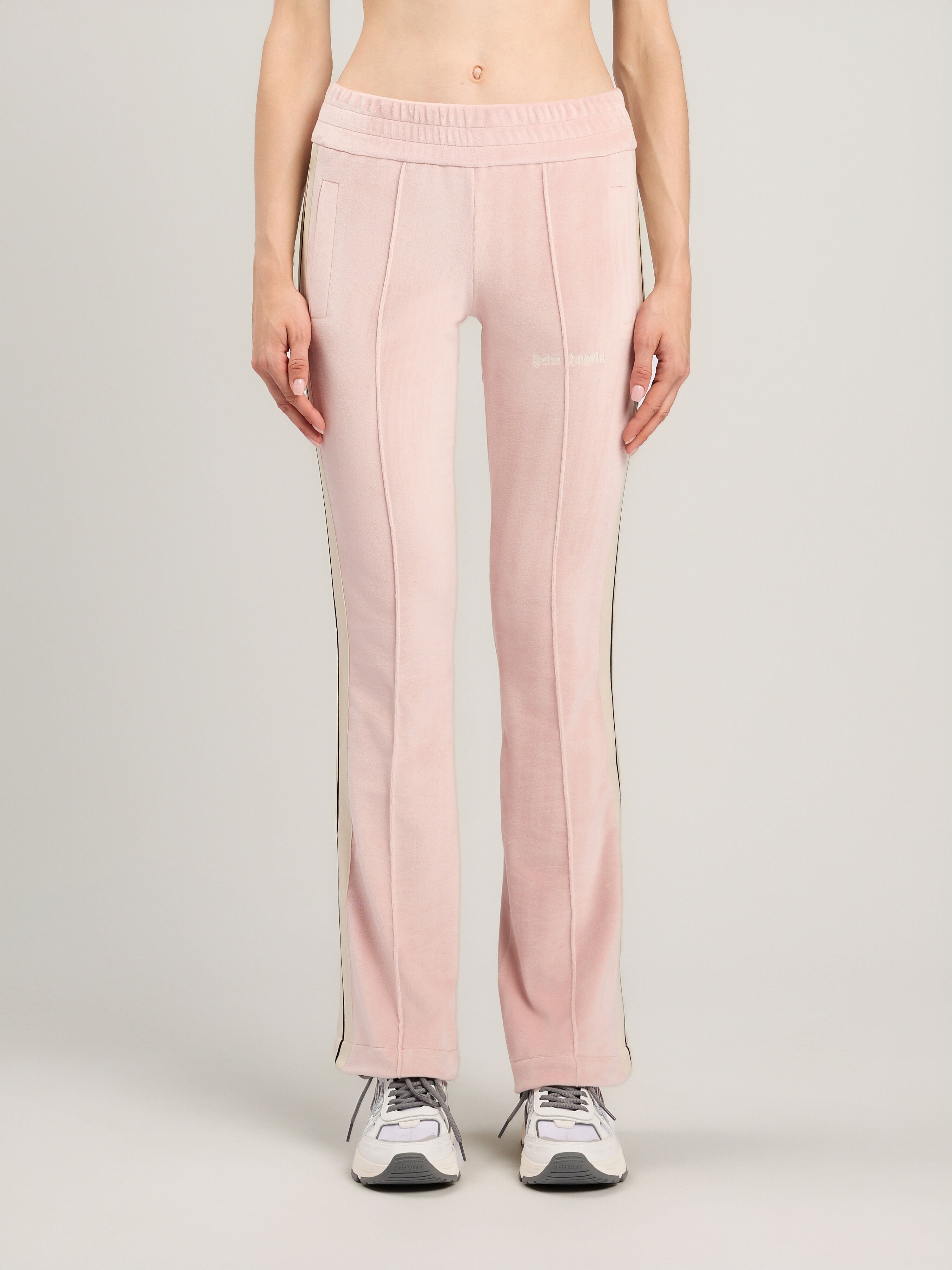 Palm Angels パームエンジェルス　トラックパンツ ベージュ　ピンク　S Logo Flare Chenille Track Pants in PINK OFF WHITE for Women | Palm