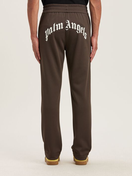 PALM ANGELS  Curved Logo Track Pants VINTAGE BLACK - OFF WHITE PMCJ048S25FAB001
