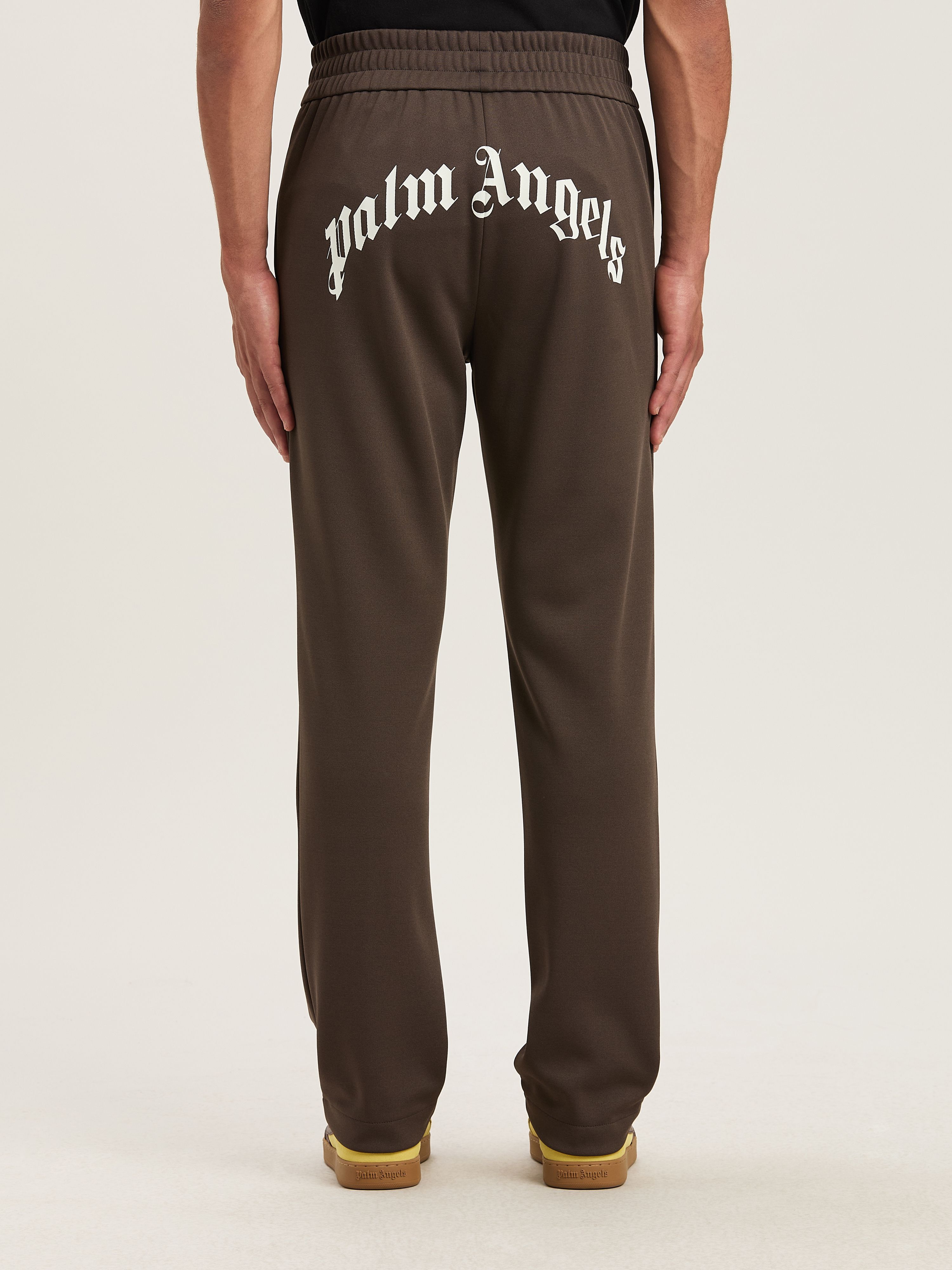 PALM ANGELS  Curved Logo Track Pants VINTAGE BLACK - OFF WHITE PMCJ048S25FAB001