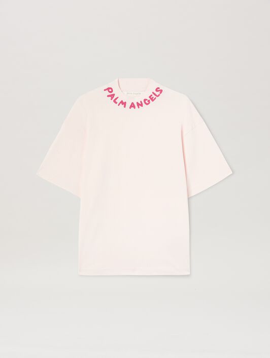 PALM ANGELS  Block logo oversize T-shirt SOFT ROSA - FUCSIA PWAA017S25JER003