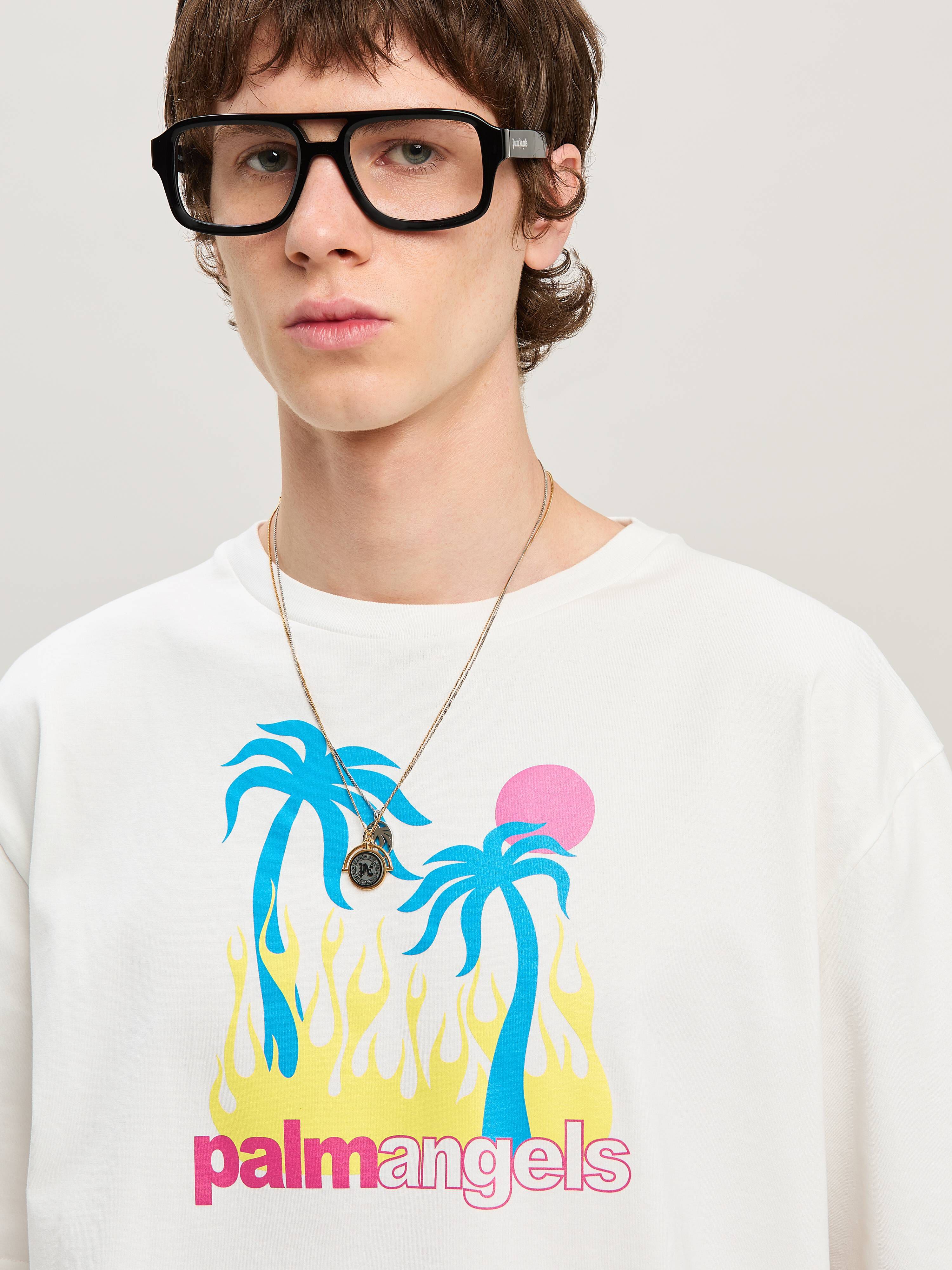 PALM ANGELS  Burning Oasis T-shirt OFF WHITE - MULTICOLORE PMAA089S25JER002