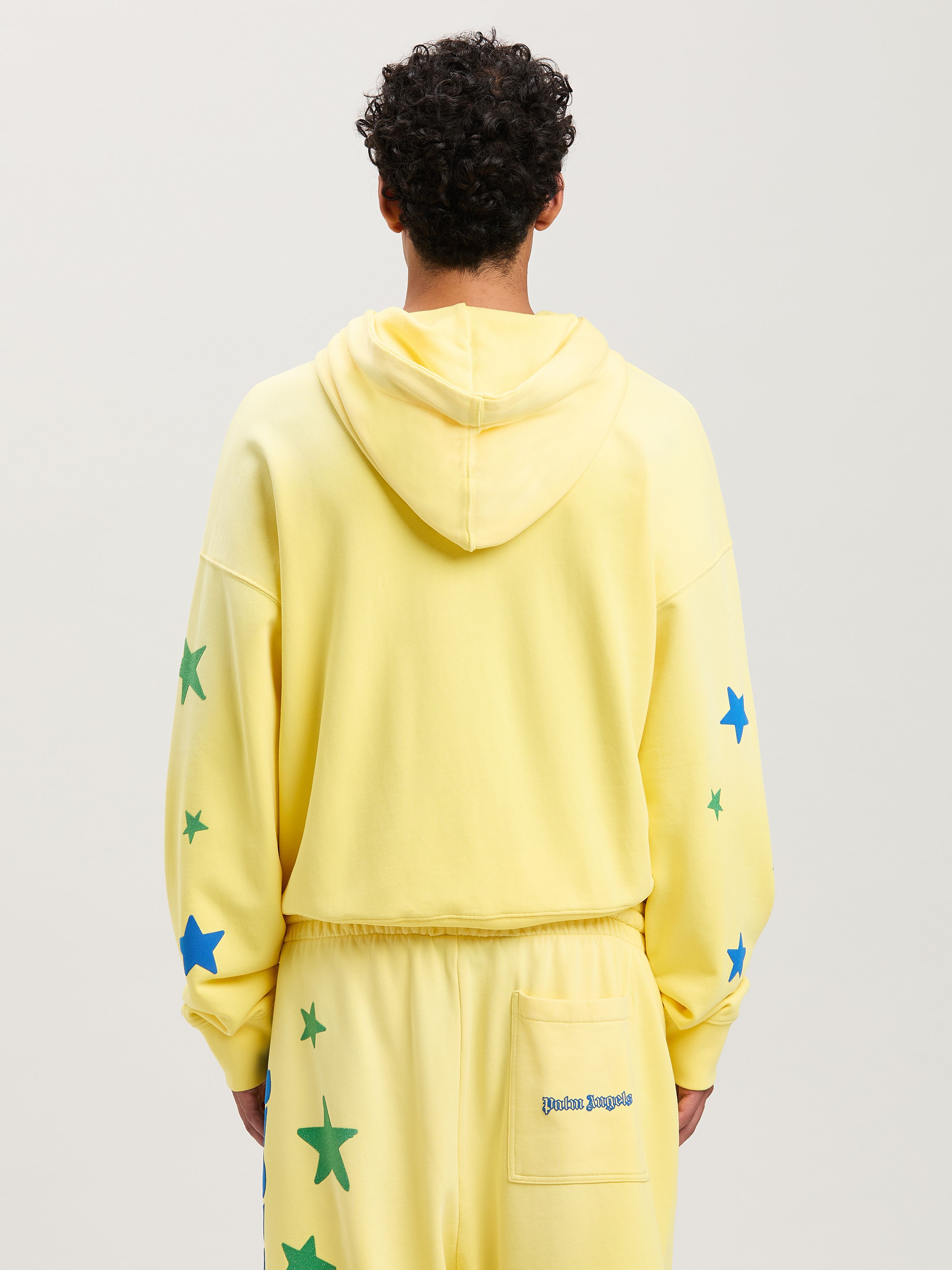PALM ANGELS  Paradise Hoodie YELLOW - BLUE PMBB058S25FLE001