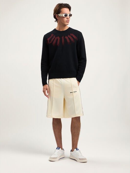 Big Neck Logo Sweater PALM ANGELS Big Neck Logo Sweater BLACK BURGUNDY PMHE08CS26KNI001