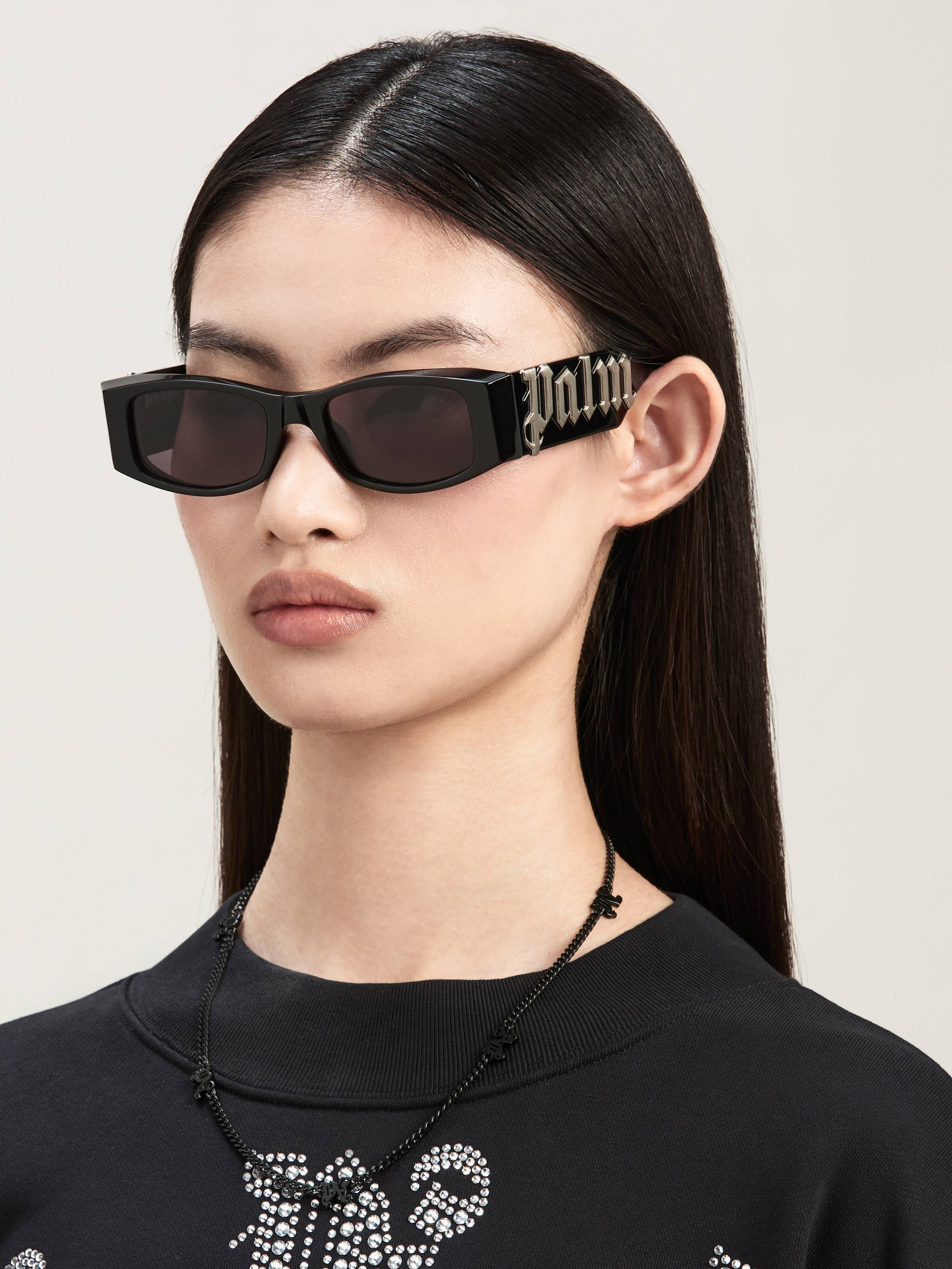 PALM ANGELS  Angel sunglasses Black Dark Grey PERI007C99PLA001