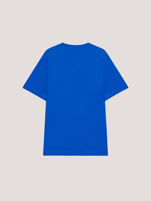 PALM ANGELS Spray LA T-Shirt Blu/White PMAA109T26JER001