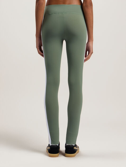 PALM ANGELS Training Track Leggings SAGE WHITE PWVG001C99FAB002