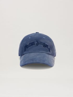 PALM ANGELS  Corduroy baseball cap OFF WHITE - BROWN PMLA039S25FAB003