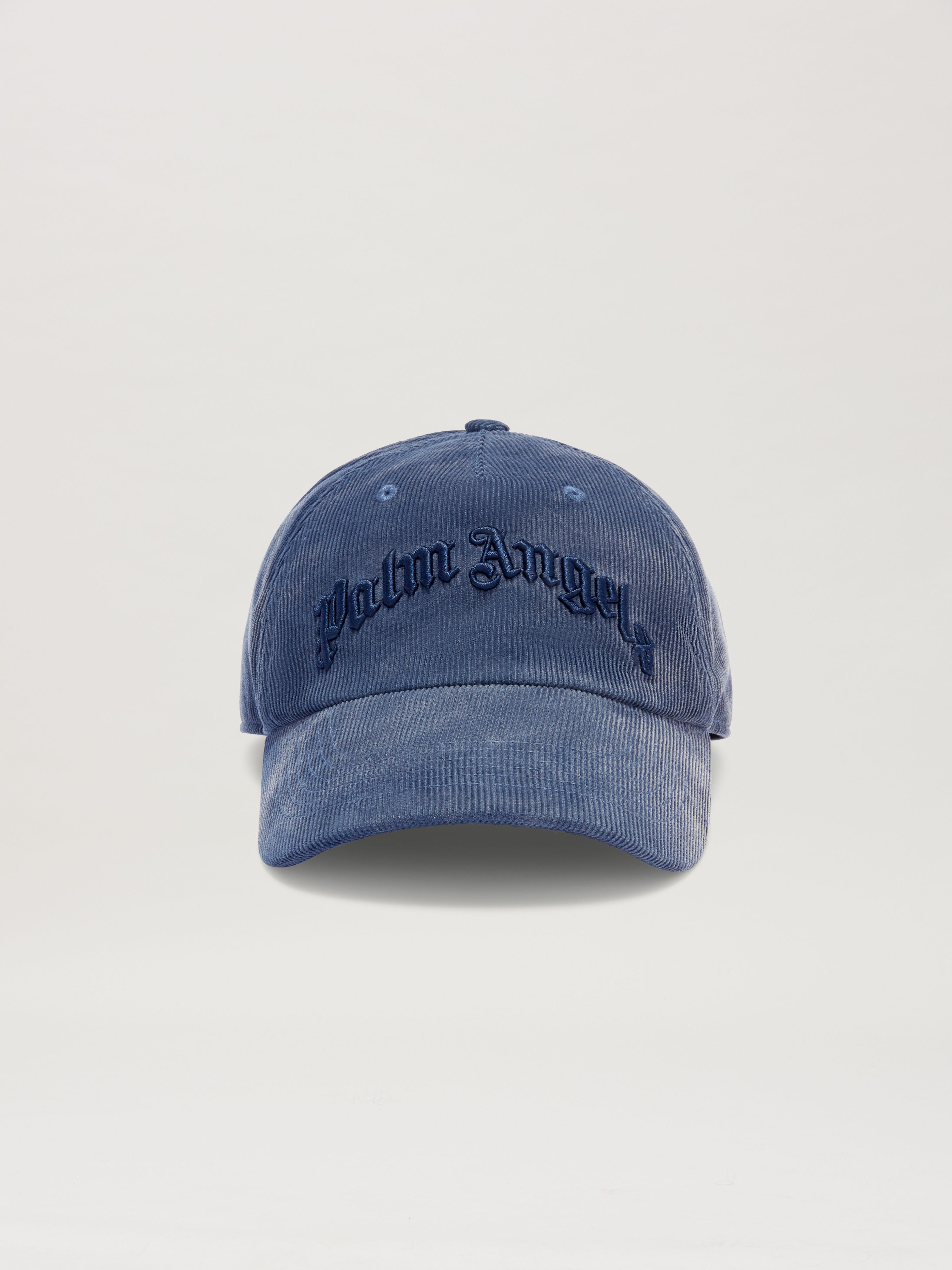 PALM ANGELS  Corduroy baseball cap VINTAGE BLACK - WHITE PMLB108S25FAB002