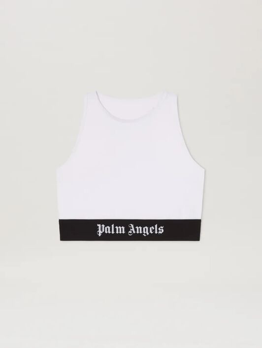 PALM ANGELS Logo band American Bra WHITE - BLACK PWUE003C99FAB002