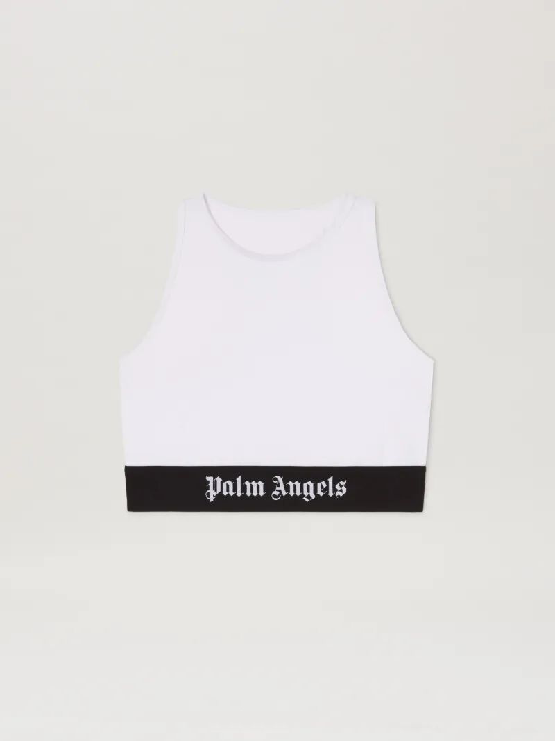 PALM ANGELS Logo band American Bra WHITE - BLACK PWUE003C99FAB002