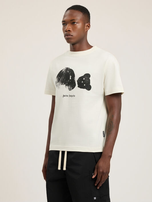 Spray Bear T-Shirt PALM ANGELS Spray Bear T-Shirt OFF White/Black PMAA109T26JER002