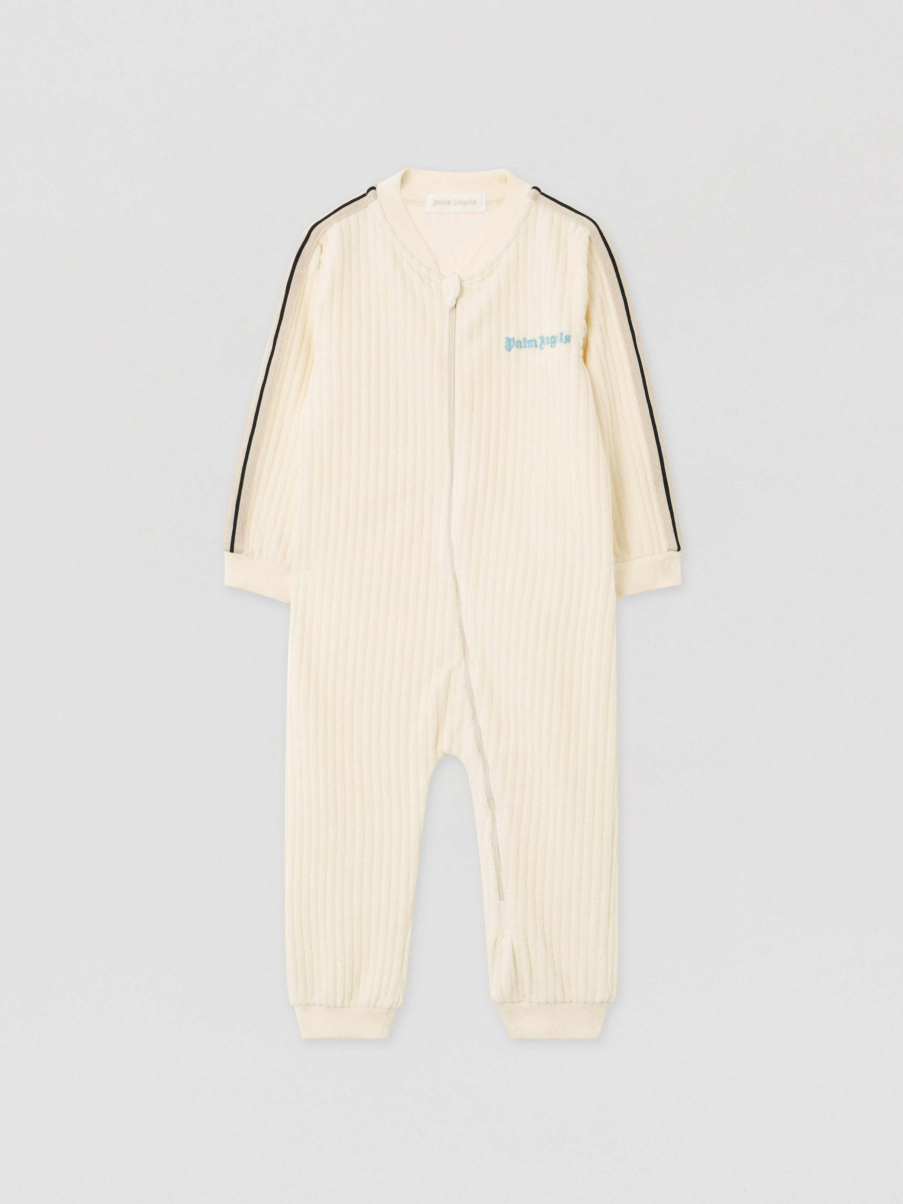 PALM ANGELS Pa Corduroy Track Jumpsuit OFF WHITE - LIGHT BLUE PB5X004F25FLE001