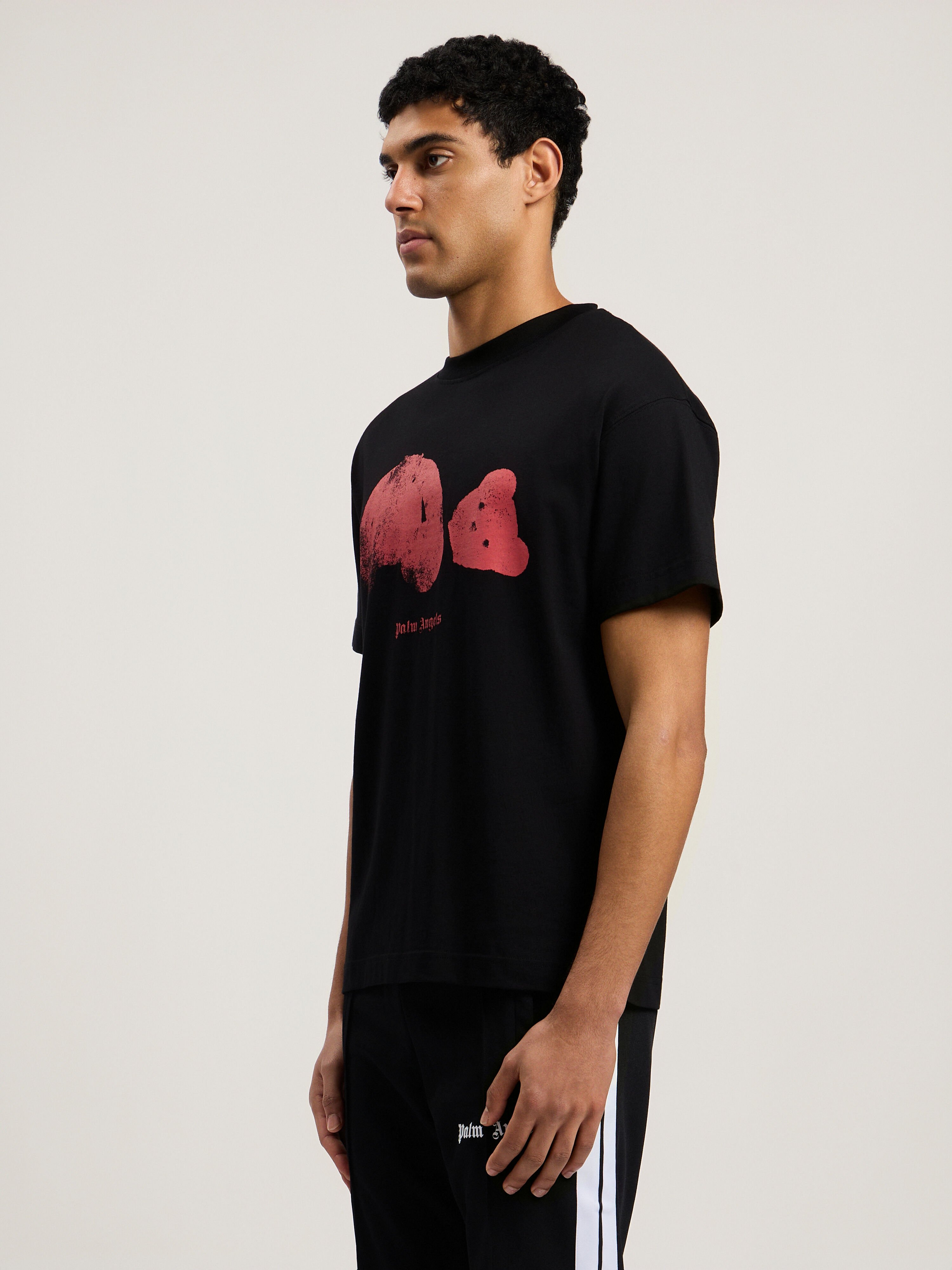 Spray Broken Bear T-Shirt in Black/Pink for Men | Palm Angels®