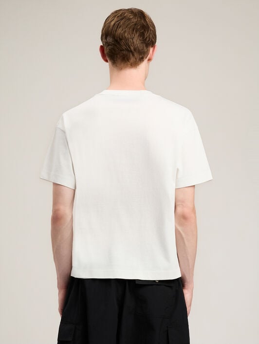 PALM ANGELS Skull T-Shirt OFF WHITE GREEN PMAA109S26JER004