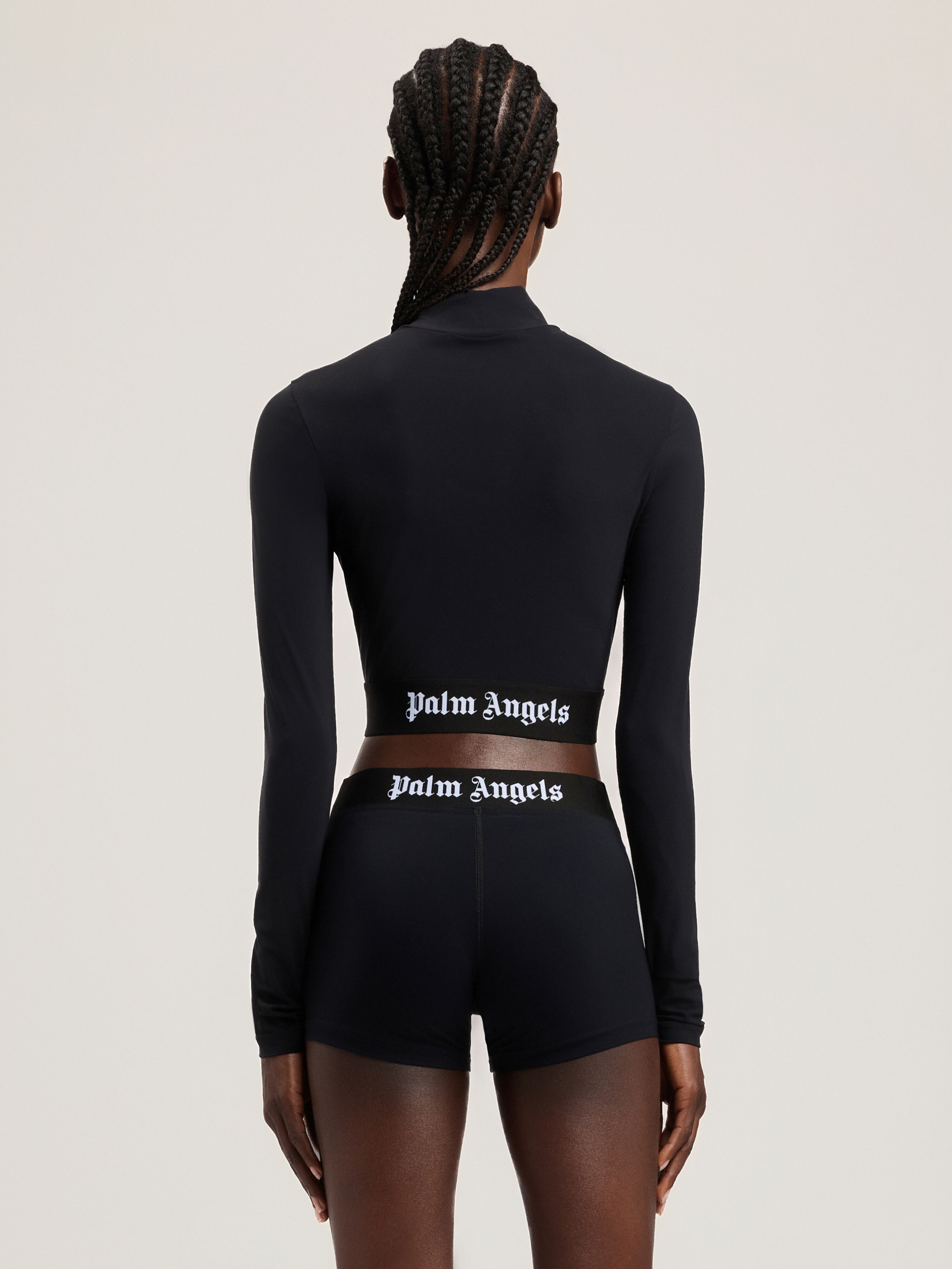 Classic Logo Long-Sleeved Mockneck Top PALM ANGELS Classic Logo Long-Sleeved Mockneck Top BLACK - BLACK PAWVO05F26FB01