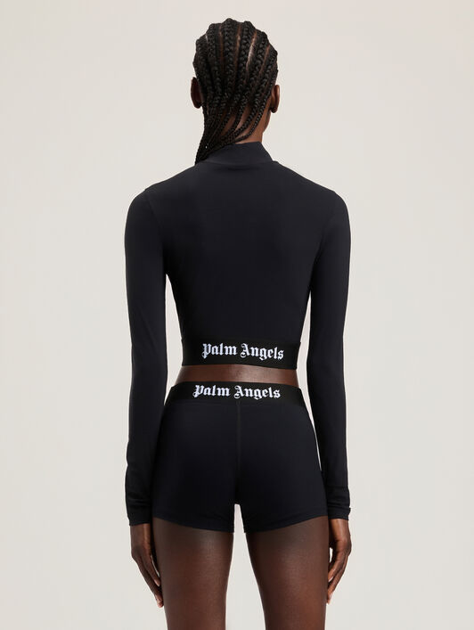 Classic Logo Long-Sleeved Mockneck Top PALM ANGELS Classic Logo Long-Sleeved Mockneck Top BLACK - BLACK PAWVO05F26FB01