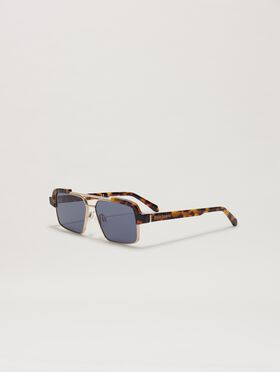 PALM ANGELS  PANORAMA SUNGLASSES HAVANA - BLUE PERI10DS25PLA001