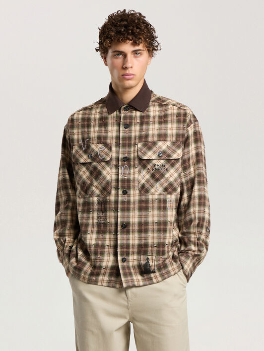 Surfer Dream Check Loose Shirt PALM ANGELS Surfer Dream Check Loose Shirt MULTICOLOR - BLACK PAMGE05F26FB02