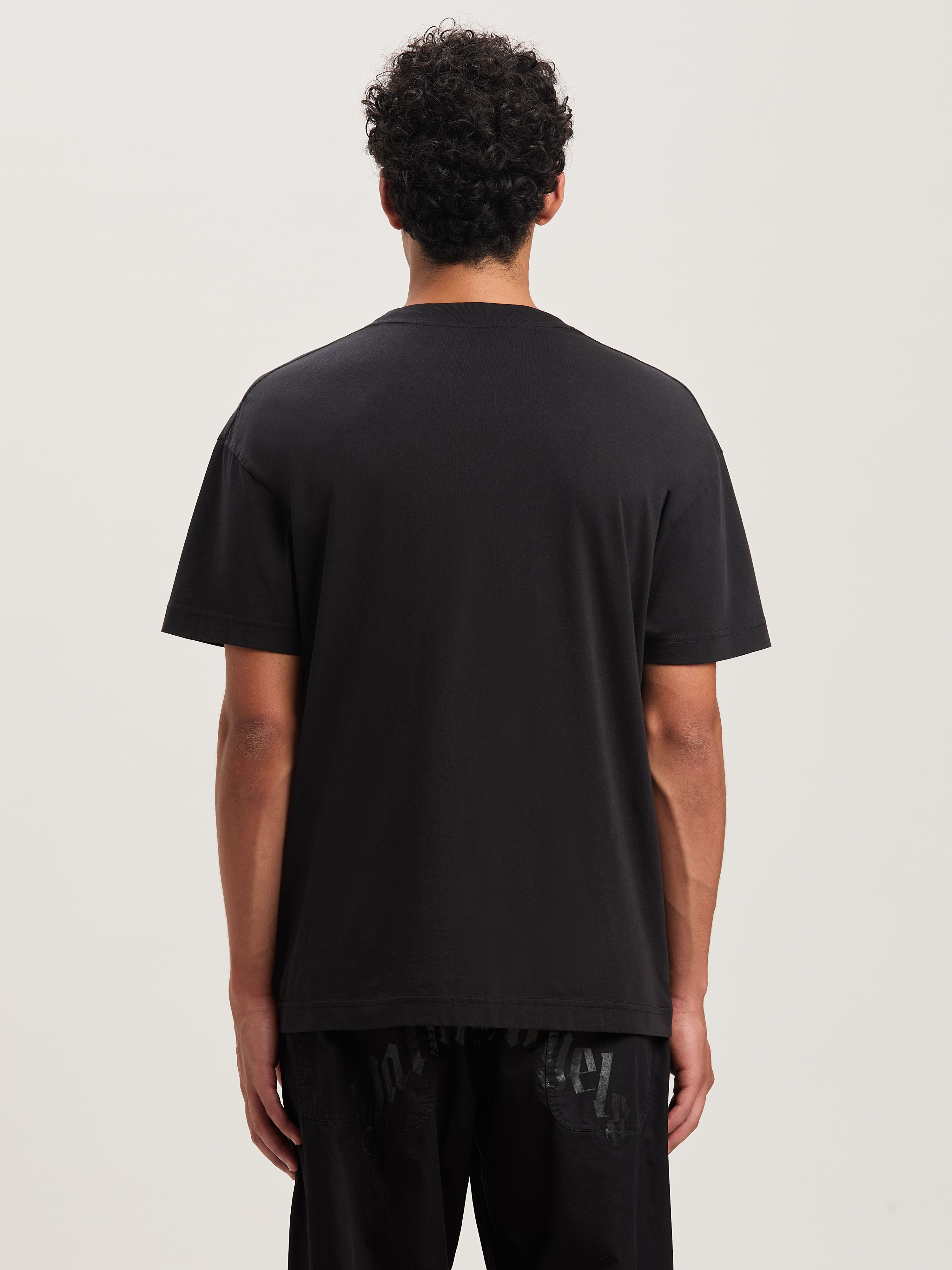 PALM ANGELS  Curved Logo T-shirt BLACK - BLACK PMAA001S25JER004