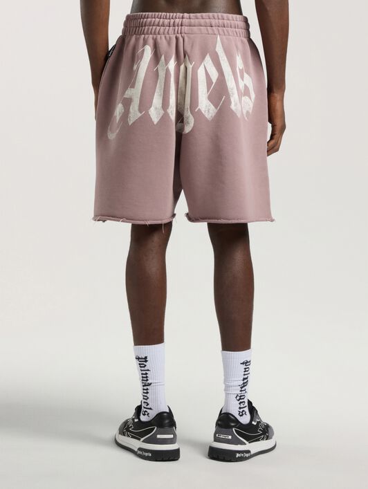 Big Waist Logo Sweatshorts PALM ANGELS Big Waist Logo Sweatshorts MAUVE - OFF WHITE PAMCV02F26FL03