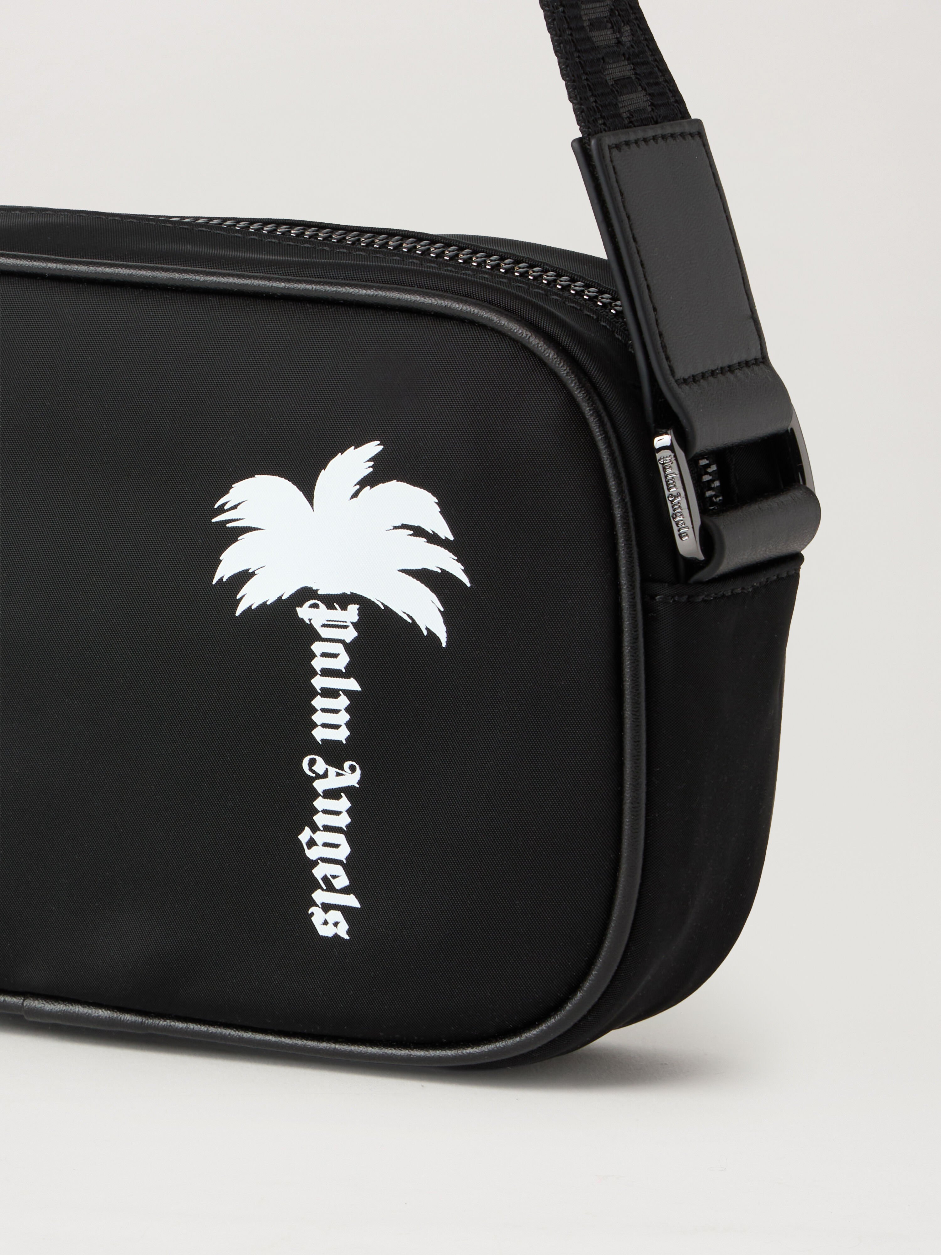 PALM ANGELS Tree Logo Crossbody Bag BLACK WHITE PMNQ01CS26FAB001