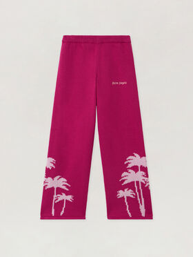 PALM ANGELS Pa Palms Knit Wide Leg Pant FUCHSIA - SOFT PINK PGHG002F25KNI001