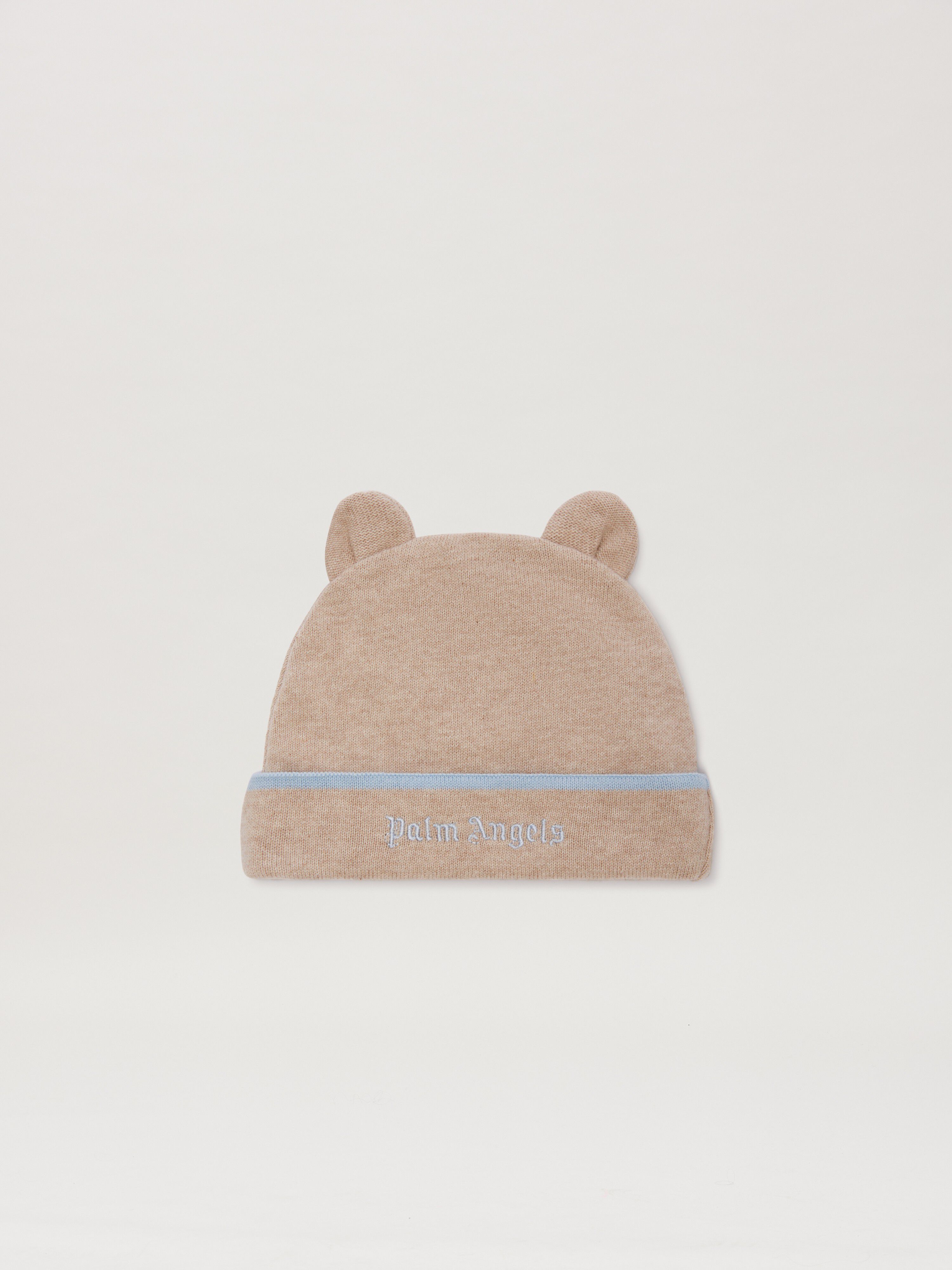 PALM ANGELS  Logo Beanie TAUPE LIGHT BLUE PBXS001S25KNI001