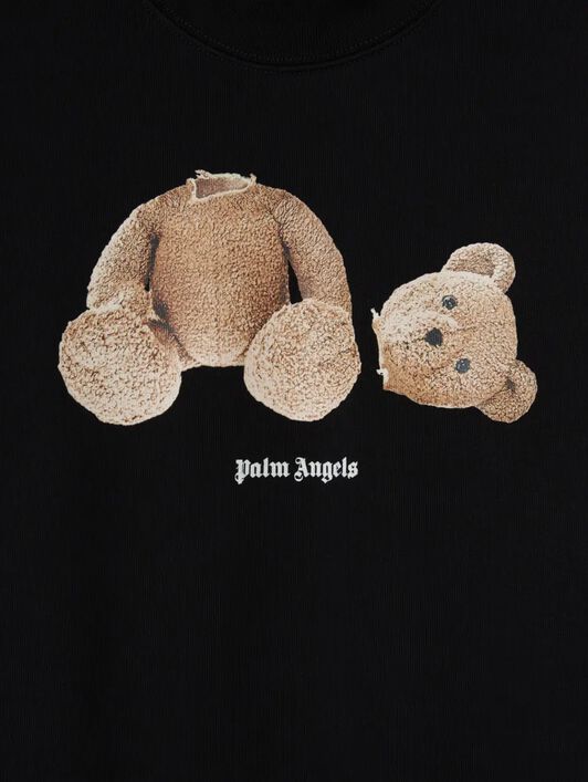 PALM ANGELS  SWEATSHIRT MIT BÄR BLACK BROWN PBBA012C99FLE004