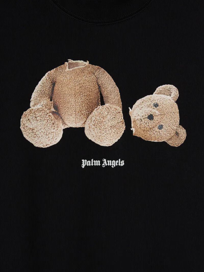 PALM ANGELS  SWEATSHIRT MIT BÄR BLACK BROWN PBBA012C99FLE004