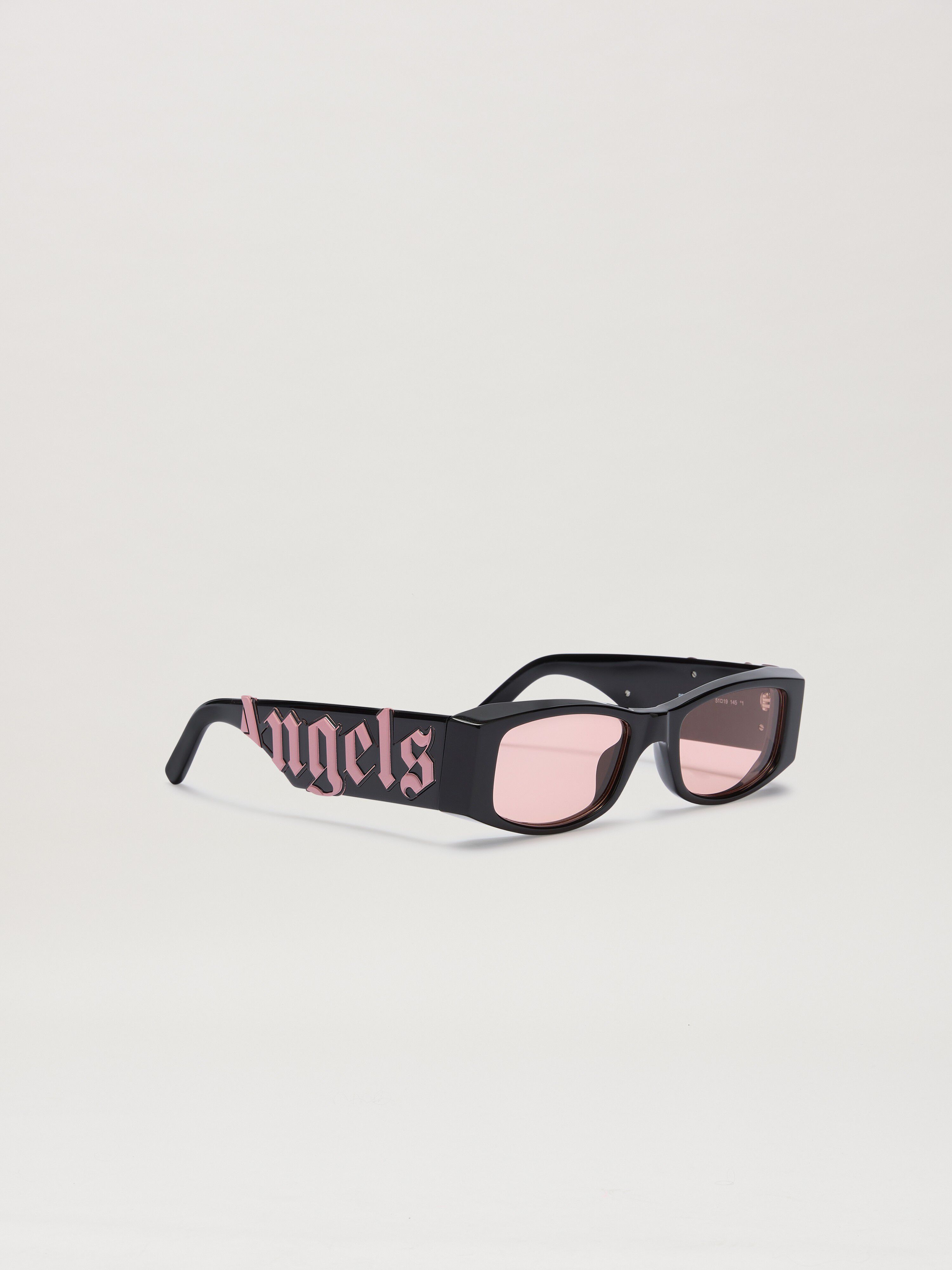 PALM ANGELS  Angel sunglasses BLACK - PEACH ORANGE PERI007C99PLA001