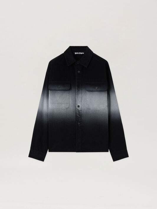 PALM ANGELS Classic Logo Loose Overshirt BLACK OFF WHITE PMES024S26FAB001