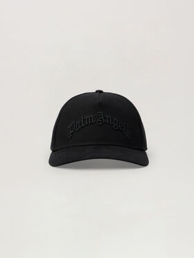 PALM ANGELS Curved Logo Tonal Cap BLACK BLACK PMLB104S26FAB00I