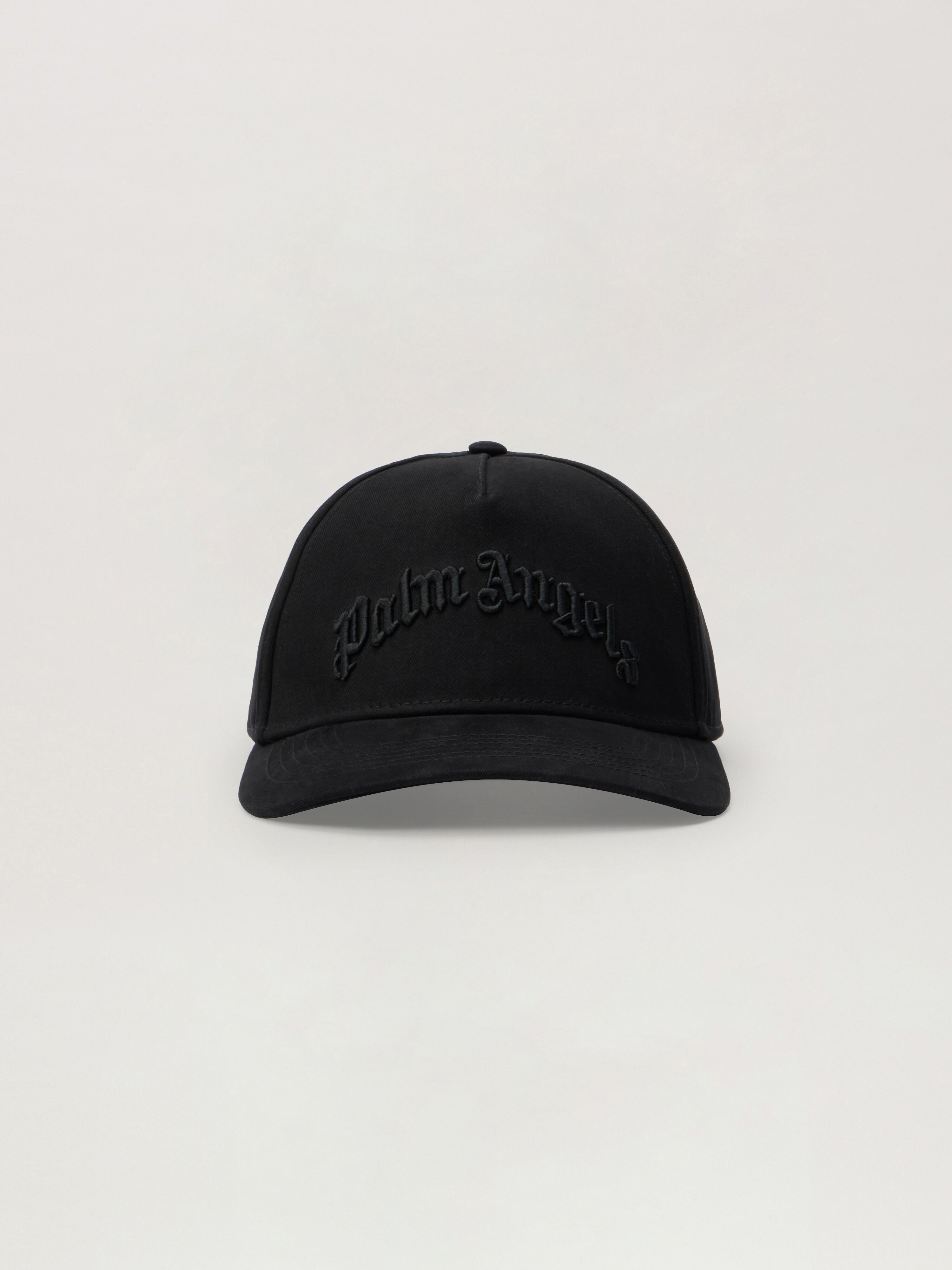 PALM ANGELS Curved Logo Tonal Cap BLACK BLACK PMLB104S26FAB00I