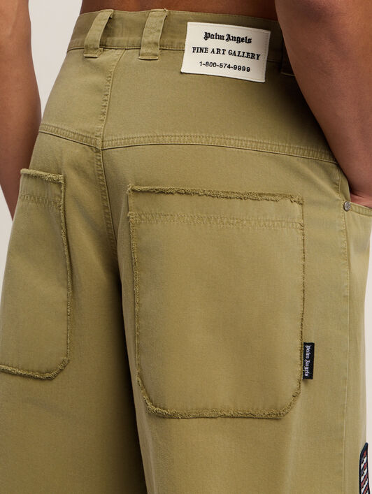 Military Patch Bermuda Shorts PALM ANGELS Military Patch Bermuda Shorts ARMY GREEN - MULTICOLOR PMCB05AF25FAB001