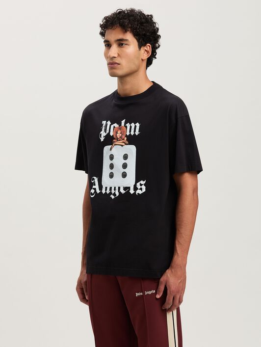 PALM ANGELS  Pin up T-shirt BLACK - OFF WHITE PMAA001S25JER00B